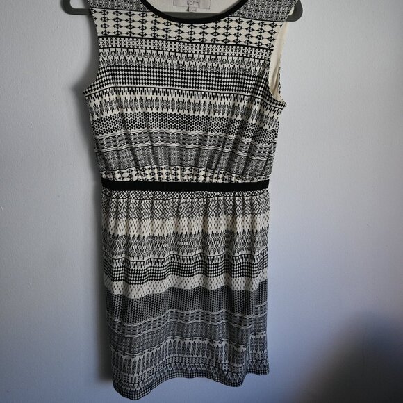 Ann Taylor Loft Geometric Dress – Black & White – Size S - Picture 2 of 12